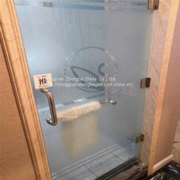 Building Glass Factory Produce Frosted Glass Acid Etched Glass for Bathroom photo-3