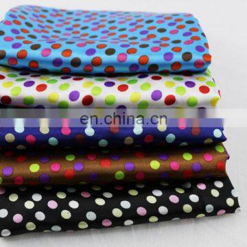 Chinese Supplier High Quality Cheap Polka Dot Pattern Printed Polyester Satin Fabric for Dress photo-2
