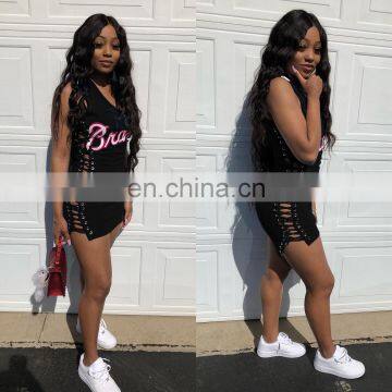 2020 New Arrivals Women Sexy Club Dresses Ladies Letter Printed Mini Party Dresses Women Summer Dresses photo-4