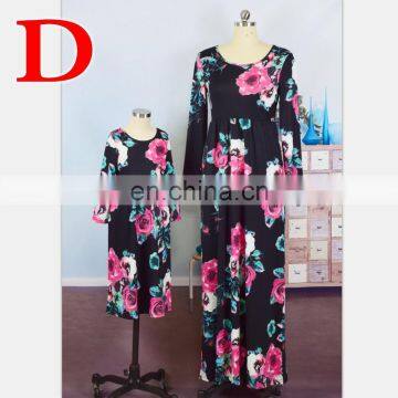 2019 NEW LONG Sleeve FLORAL Mom Daughter Dress Family Matching Outfit (this Link for Girls,1-8years) photo-5