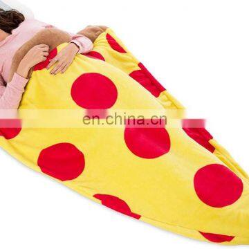 Novelty Wearable Plush Fleece Throw Pizza Blanket Food Shaped Sleeping Bag Blanket for Kids and Adults photo-4