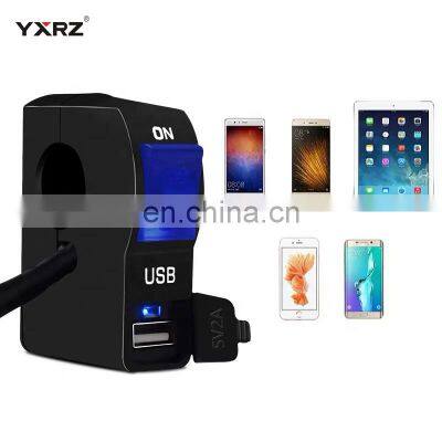 Waterproof Led Light Transparent On-off Button 12V Scooter Bike Motorcycle Handlebar Switch With 2A USB Charger
