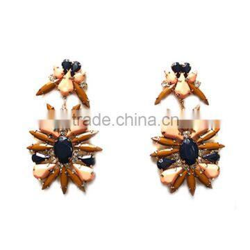 Fashion gold jewelry suppliers women resin bead stick earring