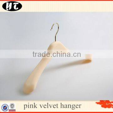 High Quality Plastic Suit Hanger Velvet Hanger With Golden Clips photo-5