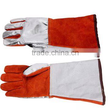 cow split leather heat resistant protection safety welding glove