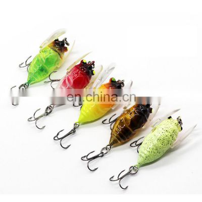 Wholesale hard ABS plastic  fishing lure insect shaped 5cm/6.5g plastic cicadas artificial bait