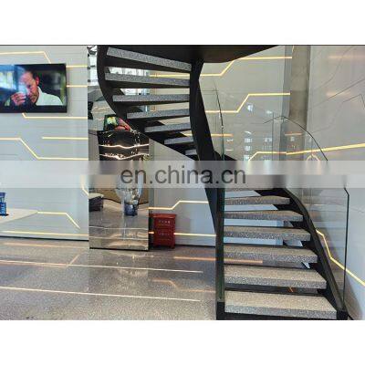 Modern brand new metal staircase LED light glass stairs staircase