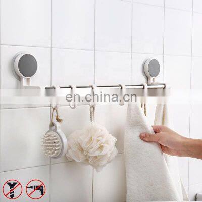 2019 Top sale  bathroom wall towel shelf with hanging hooks No Drilling towel rack