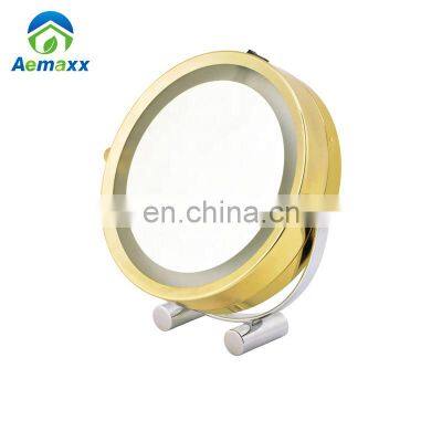 New Design Round Shape Makeup Vanity Mirrored High Quality Home Bedroom Rose Gold Sliver Beauty Table LED Touch Makeup Mirror photo-2