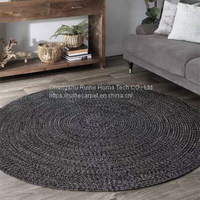 Round Shape Mixed Colours Polypropylene Braided Rug Home Carpet