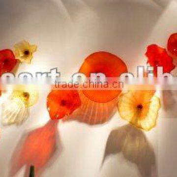 Red Fused Art Glass Wall Flower