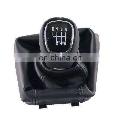 Chrome & Leather Manual Gear Shift Knob Shifter Lever Handle Stick For Skoda Octavia A7 MK3 2014 2015 2016 2017