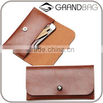 New Fashion Genuine Leather unisex Cell Phone Pouch Mobile Phone Purse Bag