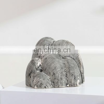 Modern Luxury Textured Mountains Shape Ceramic Home Accessories Living room Decoration