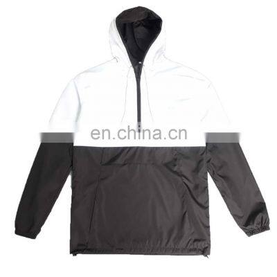 White Black Windbreaker Jacket For Men Custom Polyester Jacket Windcheater Fashion Jackets