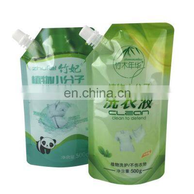 Custom logo liquid soap laundry spout pouch bag transparent plastic detergent 1kg for packaging bags