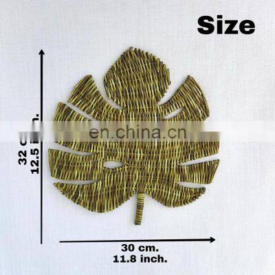 Hot Sale 2023 Monstera Leaf Wall Decor Wicker Art Tropical Leaf Decor Room Wholesale Vietnam Supplier