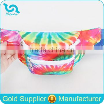 2016 New Fashion Tye Dye Polyester Water Resistant Waist Bag