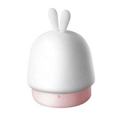 Drop Shipping Hot Selling Night Light Silicone LED Lamp Colorful Rabbit Shaped Touch Sensor USB Charging Silicon For Kids Gift photo-3