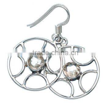 WHITE QUARTZ EARRING ,925 sterling silver jewelry wholesale,WHOLESALE SILVER JEWELRY,SILVER EXPORTER,SILVER JEWELRY FROM INDIA