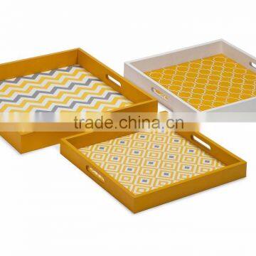High Quality Best Selling Lacquered Printing Designed Serving Tray
