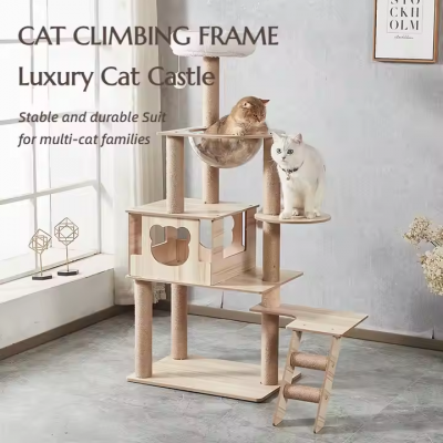 Cat Scratcher Tower Home Furniture Cat Toys Tree Pets Hammock Sisal Post Climbing Frame Toy Cat Scratching Board Climbing Frame photo-3