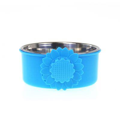 Pet Stainless Steel Hanging Cage Dog Bowl Feeder
