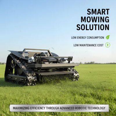 Vigorun VTLM600 Remote Control Lawn Mower Machine, Electric Start Lawn Mower Rubber Tracks for Golf Courses