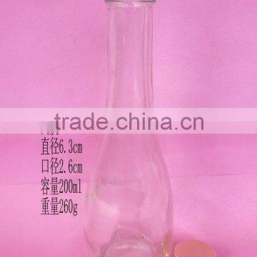 200ml glass juice bottle, 200ml glass beverage bottle with cap