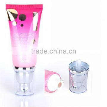 plastic tube with airless pump cap style for cosmetic packaging,60ml PE tube