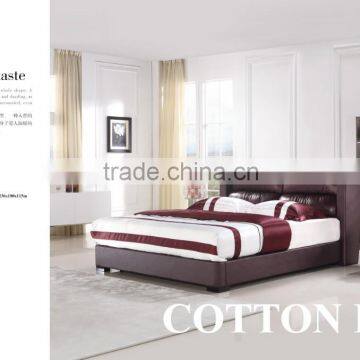 2015 Lastest Design Modern Black Leather Bed (H-029)