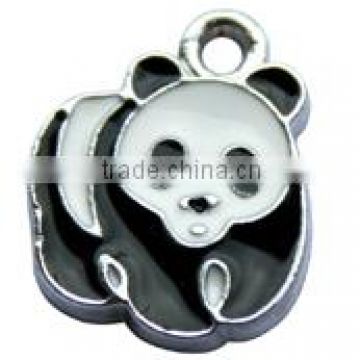 Fancy hot sale metal panda shape chain Hard enamel panda chain Black and white cute panda chain