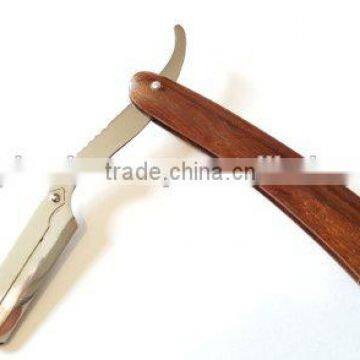 Wooden Straight Razor Natural Wood Color