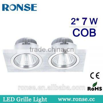 Ronse 2*7W led grille lamp sharp cob chip high lumens good quality(RS-2101-2(C))