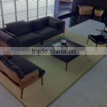 Wood Frame Linen Sofa Modern Living Room Furniture Guangdong Sectional Sofa Design photo-5