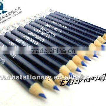 darker blue body, darker blue color lead, personalized short colored pencils with eraser