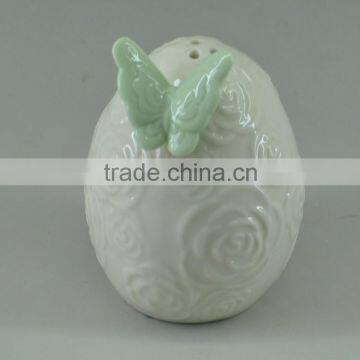 Circular butterfly decorative ceramic candlestick