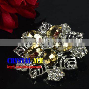 Flower Brooch Pins with rhinestones, flower crystal brooch pin, flower diamond jewel for lady