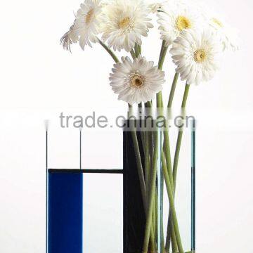 customized wholesale beauty indoor decoration modern geometric shaped design crystal glass clear acrylic flower vase/holder