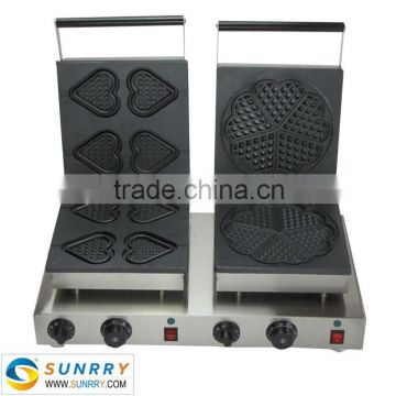 High quality double head heart shape waffle machine maker for baking waffle cake (SUNRRY SY-WM52D)