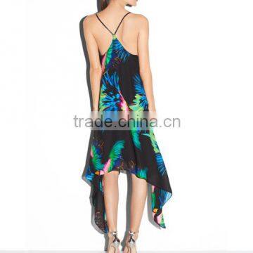 Ocean Dress Spandex Bodycon Dance Wear Stretch Crepe Dress photo-3