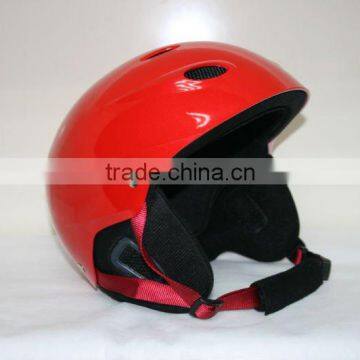 skiing helmet with nylon strap and removable ear protectors