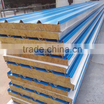cheap rock wool sandwich panel for roof/wall galvanized coated can use longlife roof manufacturing top quality