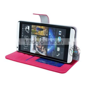 hot sell stand with front cover pu leather cute cover case for htc desire 816