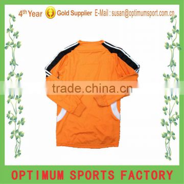 orange soccer Goalie jersey with full polyester