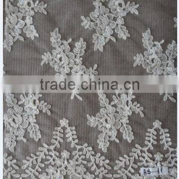 Best new design flower cord embroidery fabric for wedding