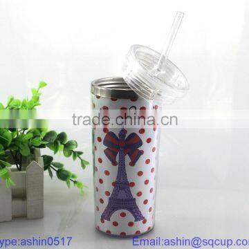 14oz 400ml Double Wall Promotional Coffee Mug With Paper Insert Screw Lids