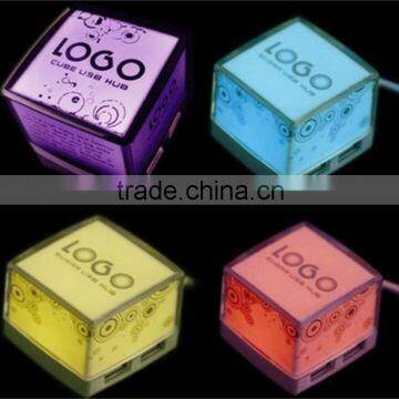 Promotional Gift Mini Cube Colorful LED USB HUB for Computer photo-5