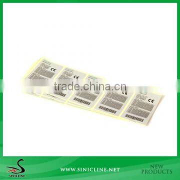 Sinicline Customized Barcode PVC Sticker for Electronics