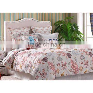 New Arrival Fashion Design Home Textile Bedding Room Queen Size Coral Printed Bedding Set
